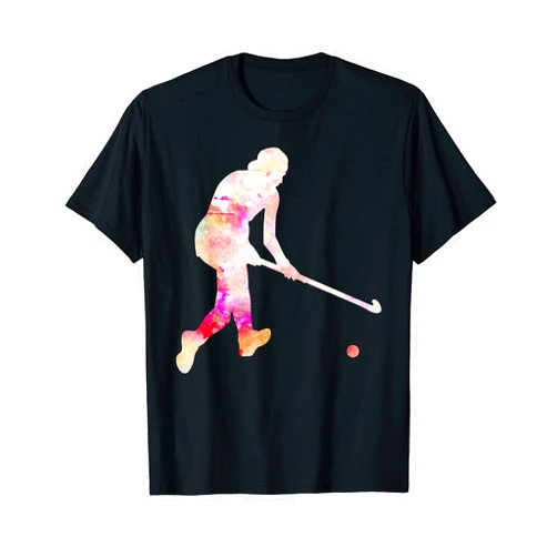 Feldhockey Zubehör Für Damen Mädchen Kinder Hockey Field Hockey Player with Field Hockey Stick and Ball T-Shirt
