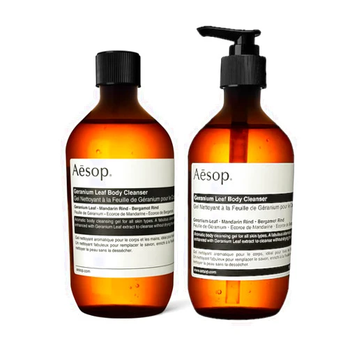 Aesop Geranium Leaf Body Cleanser + Refill | Invigorating Cleansing Gel | Alternative to Conventional Soap | 16.9 oz, Pack of 2