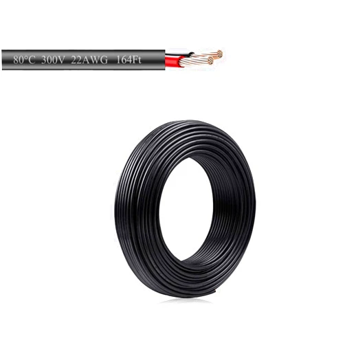 M RNEHON 22AWG Electrical Wire, 164ft/50m 2 Conductor 22 Gauge Extension Cable, Waterproof/Compression/Sunproof Low Voltage Landscape Wire Outdoor Lighting Cable for LED Strips Light Lighting,Deck Lighting