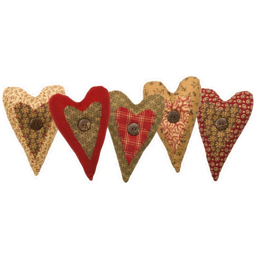 Primitives by Kathy Fabric Heart Set Size: 6