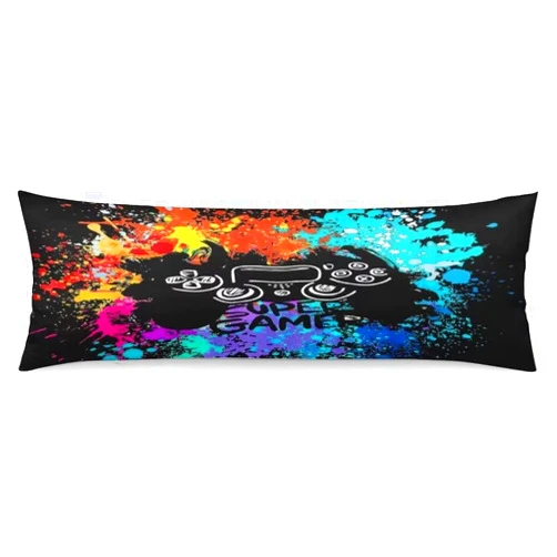 NANILALA Game Controller Body Pillow Cover for Boys Gifts Gamer Gaming Printed Long Pillow Case Protector with Zipper Decorative Modern Large Pillowcases Black Cushion Covers for Bedroom,Sofa 20
