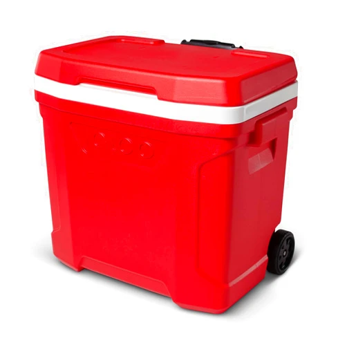 Igloo Cooler with Wheels, Profile II 28 Qt Hard Sided Ice Chest - Portable Insulated Container with Leak-Proof Design for Outdoor Use