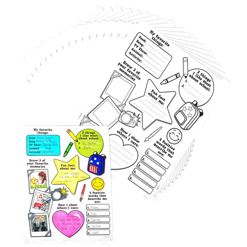 Fun Express Color Your Own Get to Know Me Posters - 30 Pc