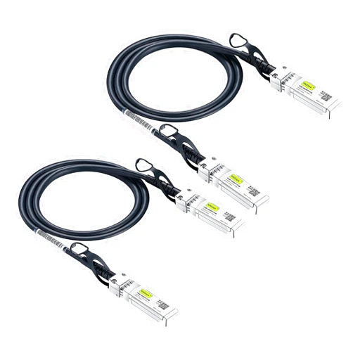 10Gtek SFP+ DAC Twinax Cable, 10G SFP+ to SFP+ Direct Attach Copper Patch Passive Cable for Cisco SFP-H10GB-CU0.5M, Ubiquiti UniFi UC-DAC-SFP+, TP-Link TL-SM5220-0.5M and More, 0.5-Meter, 2-Pack