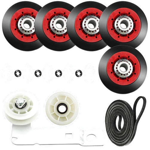 TOMOON 4392067 Dryer Repair Roller Kit (5 Wheels) -Repair Maytag/Duet whirlpool/whirlpool Cabrio &Kenmore Elite Dryers-with WPW10314173 Drum Roller,661570v Dryer Belt,279640 Idler Pulley by TOMOON