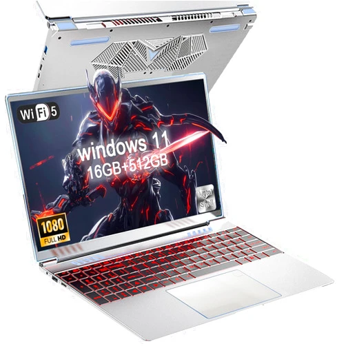 TPSPAD 16 inch Laptop, Windows 11,16GB DDR4 512GB Gaming Laptops with Intel N95 Quad-Core Processor,Fingerprint Unlock Backlit Keyboard,1920P FHD Display,180° opening,WiFi 5GHz,USB3.0,Long Battery Life
