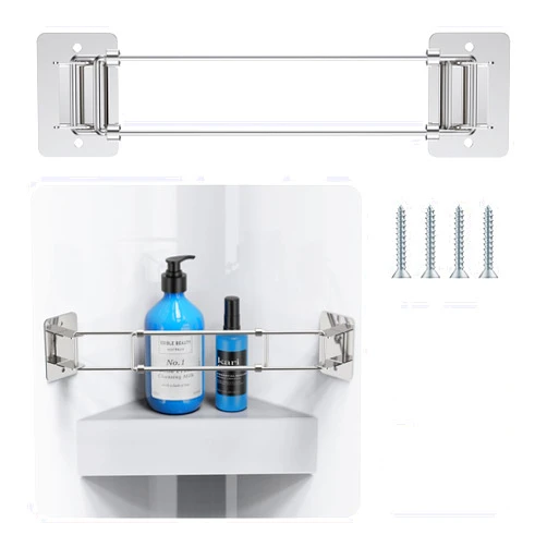 Ristow RV Shower Corner Storage Bar Adjustable 180° Stainless Steel Rod for Corner Shelves in Camper, RV Bath Accessory for Securing Toiletries- RV Bathroom Organization RV Accessories - 1 Packs