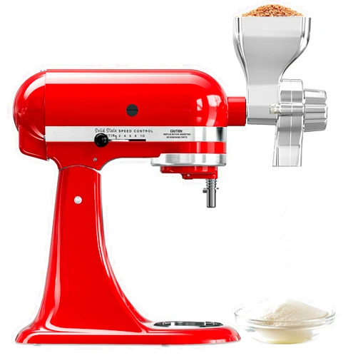 Eascandy All Metal Grain Mill Attachment Fit for KitchenAid Stand Mixer, 12-Level Adjustable Mill Grain Accessories Fit for Kitchenaid, for Freshly Ground Grains, Coffee Beans, Nuts, Spices, Cereal