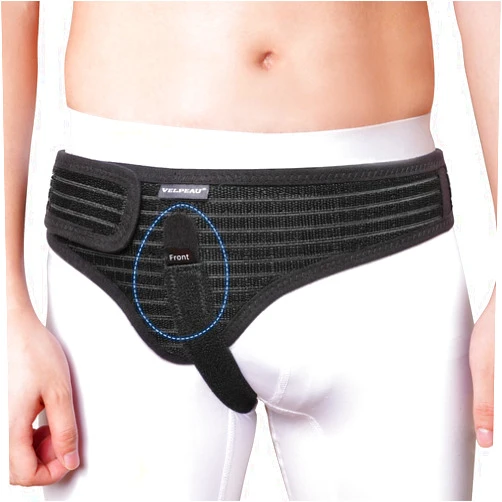 Velpeau Hernia Belt for Men and Women, Fits Left or Right Side, Inguinal, Groin Hernia Support Truss Underwear Briefs, Pain Relief Recovery Adjustable Strap with Removable Compression Pad (Black, M)