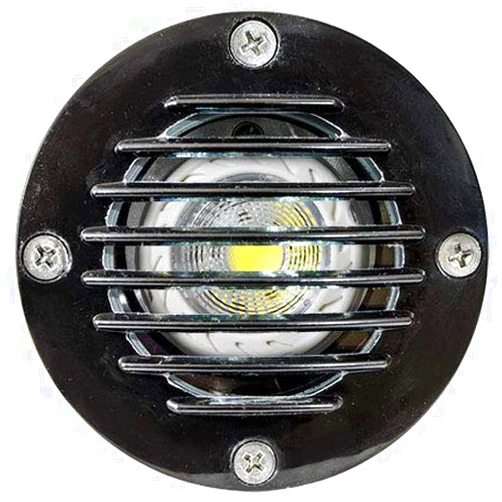 DABMAR LIGHTING FG317-LED3-B Fiberglass Well Light W/Grill 3W LED MR16 12V, Black