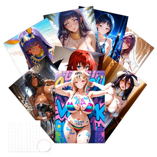 Babymiu Anime Hentai Sexy Hot Girl Wall Poster 8-Pack 11.5 x 16.5 INCH.Anime Gifts Merch Party Supplies Unframed Version HD Printing Poster for Room Club Wall Art Decor Style B