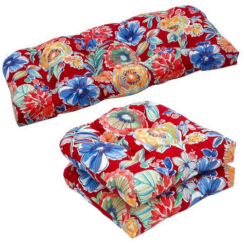 TreesnTrends Outdoor Colson Berry 3 Piece Cushion Set