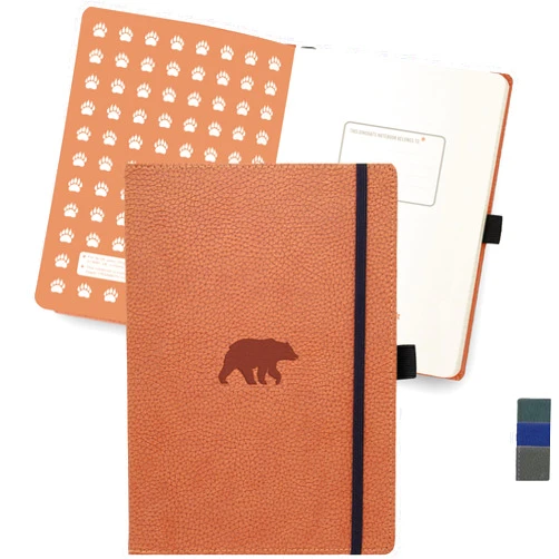 Dingbats* Notebooks Dingbats* - Wildlife Dotted Extra Large A4 Notebook - PU Leather Hardcover Journal for Work, Writing - Pocket, Elastic Closure, Pen Holder, Bookmark