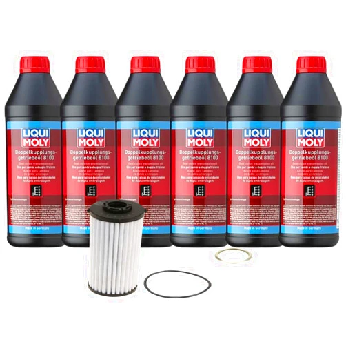Generic Liqui Moly DSG ATF Transmission Dual Clutch Fluid Filter Service kit for 2018 to 2022-7 Spd, LM-3640x6+Filter