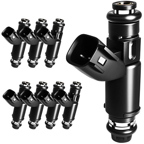 SeyPon 12580426 5.3L FLEX Fuel Injectors Fit For Chevy: Tahoe Suburban Avalanche Express Silverado 1500, For GMC: Yukon (& XL) Savana Sierra 1500, 2002-2007, 4 Holes (Set of 8)