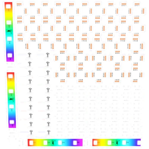 PRECIHW 4-Pin 10mm RGB LED Light Strip Connectors, 100 Pieces Solderless and Gapless Adapter Terminal, Incl. Screw Clips, Cuttable T, L and X Shape for SMD 5050 RGB LED Strips Extension and Connection
