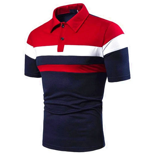 Wespehy Men's Regular-Fit Golf Polo Shirt Quick Dry Short Sleeve Button Up Work Polo Shirts Checkerboard Big & Tall Navy Large