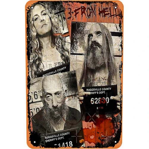 NIUMOWANG Metal Sign - 3 from Hell - Rob Zombie Tin Poster 12 X 8 Inches
