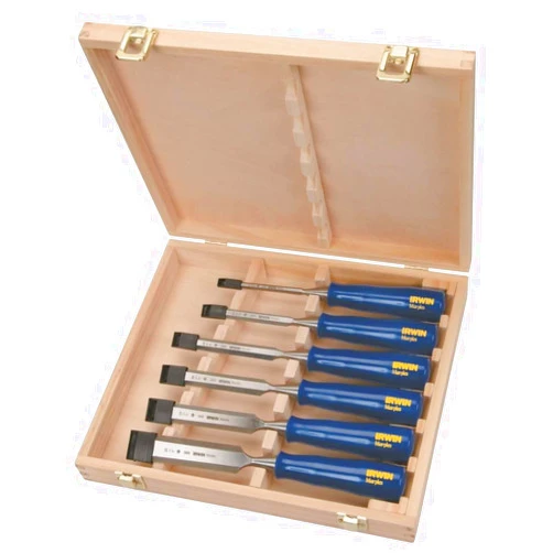 IRWIN Marples Chisel Set for Woodworking, 6-Piece (M444SB6N), Blue