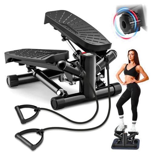 MOSUNY Steppers for Exercise at Home, Mini Stepper with Resistance Bands Full Body Workout Adjustable Heigh Stair Stepper for Home Twist Stepper with 350lbs Loadingt Capacity (with Mat)