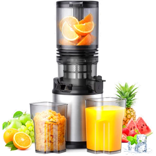 RUIE Juicer Machines, Cold Press Juicer with Wide Feed Chute, 3-in-1 Slow Masticating Juicer, Juice, Nut Milk & Sorbet Maker, BPA-Free, High Juice Yield for Whole Fruits & Vegetables Easy to Clean