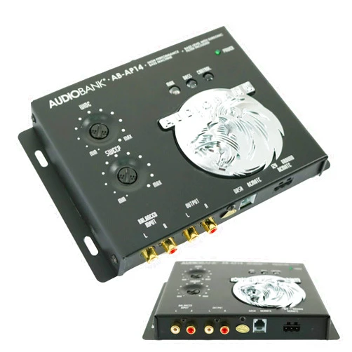 AudioBank AB-AP14 1/2 Din Car Audio Digital Bass Processor, Bass Maximizer & Sound Restoration with Dash Mount Remote Control & Lighted Bass Restoration Display-2nd Gen