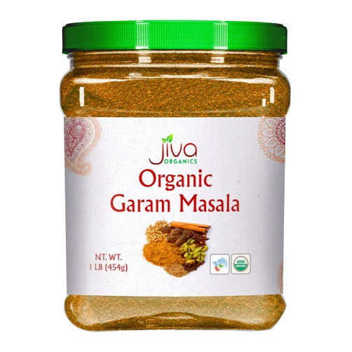 Jiva Organics Organic Garam Masala Powder 1 Pound Bulk Jar - NON-GMO, Salt Free, Premium Indian Spice Blend