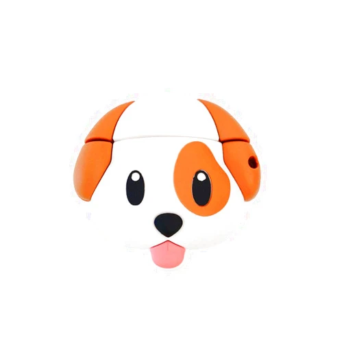 TOU-BEGUIN Cute Wireless Charging Earphone Case Compatible with Airpods 1/2, Cartoon Spotted Puppy Design Soft Silicone Full Body Protective Skin Cover with Hook