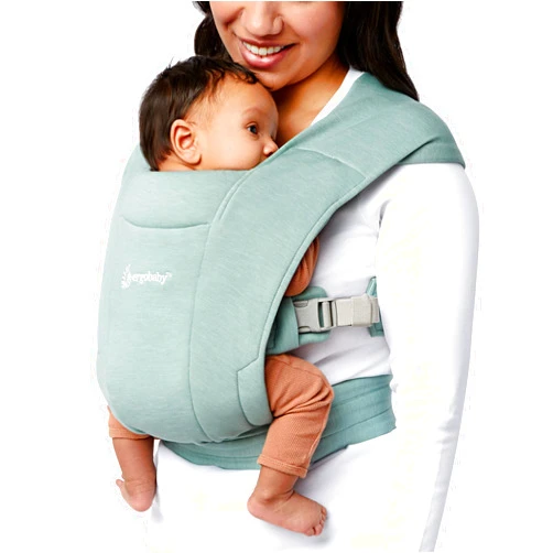 Ergobaby Embrace Cozy Newborn Essentials Baby Carrier Wrap (7-25 Pounds), Ponte Knit, Jade Green
