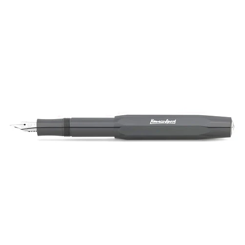 Kaweco SKYLINE SPORT Fountain Pen Grey I Premium Fountain Pen for Ink Cartridges I Exclusive Fountain Pen 13 cm I Nib: BB (Extra Broad)