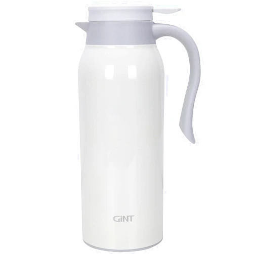 GiNT 51 Oz Stainless Steel Thermal Coffee Carafe, Double Walled Vacuum Thermos, 12 Hour Heat Retention, 1.5 Liter Tea, Water, and Coffee Dispenser (Upgraded version White)