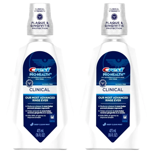 Crest Pro-Health Clinical CPC Antigingivitis/Antiplaque Oral Rinse Deep Clean Mint, Clean Mint 473 ml (Pack of 2)