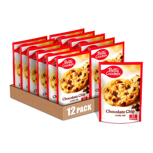 Betty Crocker Chocolate Chip Cookies, Cookie Baking Mix, 17.5 oz (Pack of 12)