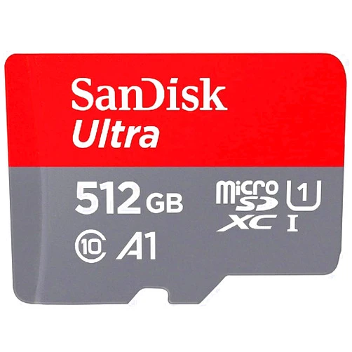 Ticknow 512GB Ultra microSDXC UHS-I Memory Card with Adapter - 120MB/s, C10, U1, Full HD, A1, Micro SD Card 512GB