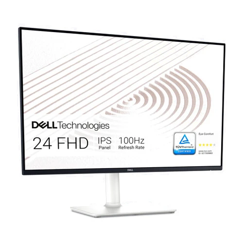 Dell S2425HS Monitor - 23.8 Inch, FHD (1920x1080) Display, 100Hz Refresh Rate 1500:1 Contrast Ratio, TÜV Rheinland Eye Comfort 4 Star, Integrated 2x5W Speaker, Height/Tilt/Swivel/Pivot - Ash White