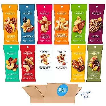 Snack Peak Sahale Snack Peak Variety Gift Box – 12 (1.5 oz) packages: 12 Unique Nut Mix Flavors