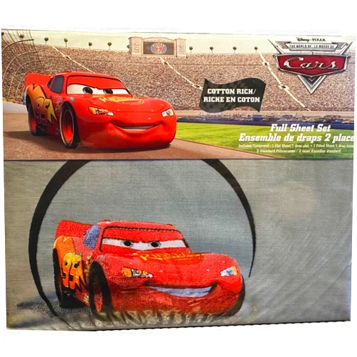 Disney Pixar Cars 2 Full Sheet Set for Kids - 4 Pieces Multicolor Bedding Set with Printed Character