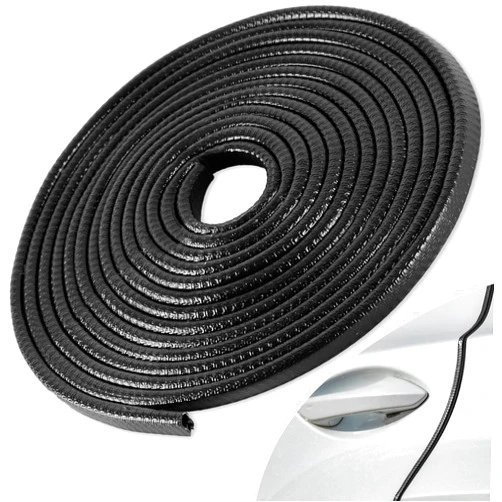 SINGARO 49Ft (15M) Car Door Edge Guard, No Glue Car Door Entry Guard Protective Strip, Rubber Edge Trim Car Door Protector, Applicable to Car, Truck, SUV and ATV, Car Exterior Accessories（Black）