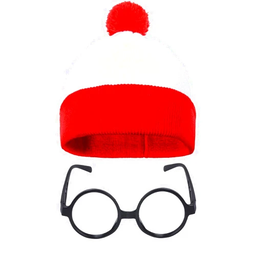 Glynisyz 2 Pieces Red and White Striped Hat Halloween Hats for Men Women Cosplay Suits with Glasses Outfit Suit Set Halloween Cosplay Costume Party Props