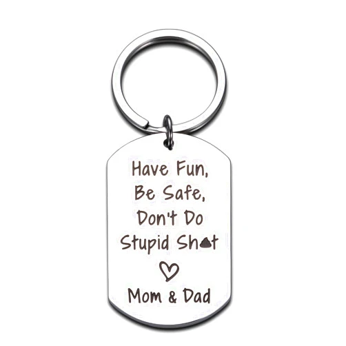 Aiseavril Cadeau Dont Do Stupid Keychain for Son Daughter Gag Gifts Kids Teen Boys Girls Gifts Idea
