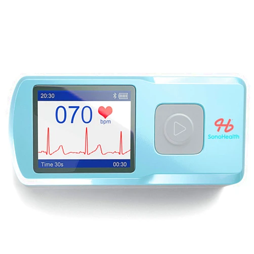 SonoHealth ECG Portable Heart Rate Monitor - Capture Heart ECG Metrics | Standalone with Vibrant LCD Display & Ample Storage | Zero Monthly Subscriptions