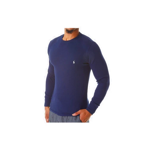 Polo Ralph Lauren Waffle Long Sleeve Crew Large Cruise Navy/Nevis Pony Print