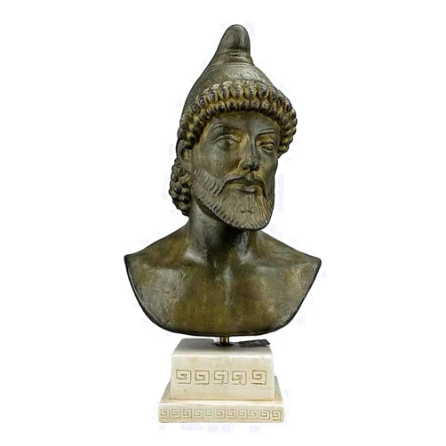 Generic Odysseus Greek King of Ithaca Bust Trojan War Hero Moldano Statue Sculpture 15.35 in