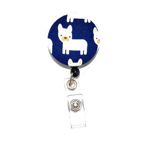 LiliesBoutique French Bulldog Retractable Badge Reel for ID or Key Card