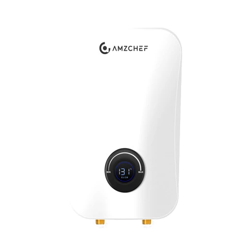 AMZCHEF 6500w Tankless Electric Water Heater with LED Display,Small Instant Hot Water Heater,240V Instant Hot Water Heater,1S Fast Heating Water Heater with CSA Certificated., White, Q0465