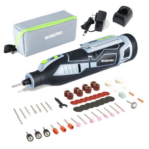 WORKPRO 12V Cordless Rotary Tool Kit, 5 Variable Speeds, Powerful Engraver, Sander, Polisher, 114 Easy Change Accessories, Craft Tool for Handmade and DIY