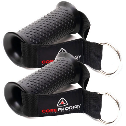Core Prodigy Heavy Duty Exercise Handles - Grip Attachments for Cable Machine Pulleys, Gym Equipment, Resistance Bands, and Weight Lifting