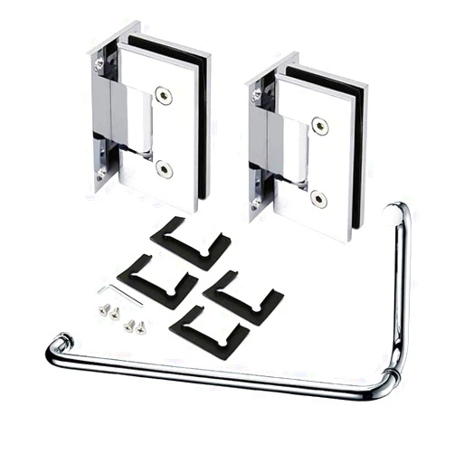 Top Hardware Chromed 90 Degree Vienna Wall to Glass Show Door Hinge and Round Pull Handle Towel Bar for 1/2