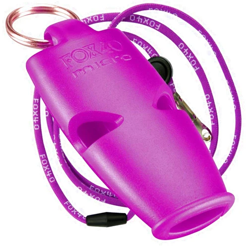Fox 40 Micro Safety Whistle with Breakaway Lanyard, Purple