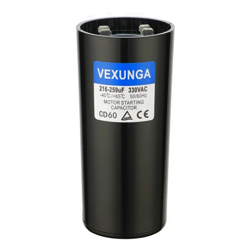 VEXUNGA 216-259 uF MFD 330 VAC 50/60 Hz Round Motor Start Capacitor CD60 Single Phase Capacitors for AC Motors Starting or Pool Pump or Well Pump
